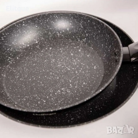 Комплект съдове за готвене Cheffinger от лят алуминий с мраморно покритие – 10 части, снимка 4 - Други - 53427460