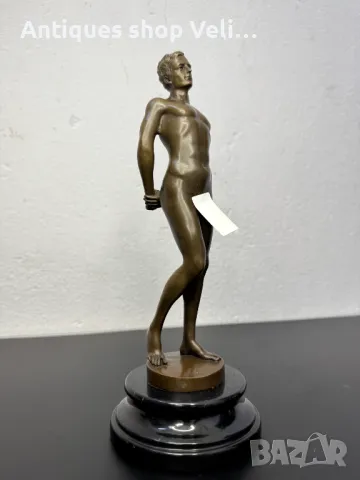 Еротична мъжка авторска бронзова фигура №6929, снимка 6 - Други ценни предмети - 50390842