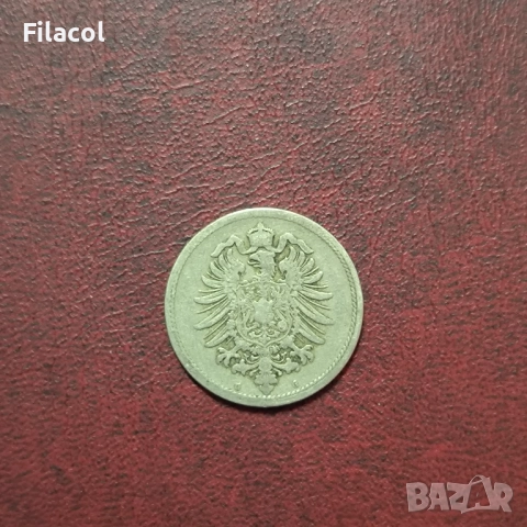 Германия Империя 10 пфенига 1889 година МД 'G' - Карлсруе, снимка 2 - Нумизматика и бонистика - 52920052