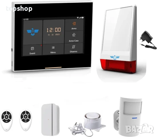 Автономна Италианска Домашна Алармена система СОТ MICRO TOUCH ИНТЕРАКТИВЕН СЕНЗОРЕН екран 4g WiFi