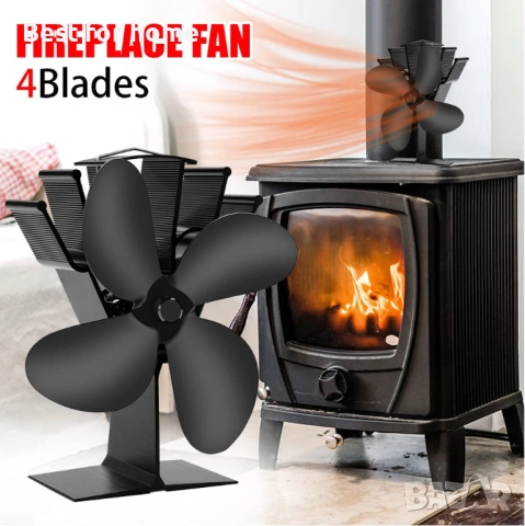 COMBIUBIU Вентилатор за печка с 4 крила, захранван от топлина, снимка 8 - Вентилатори - 53911370