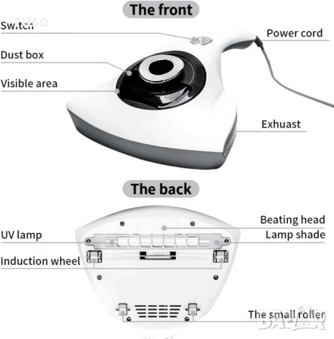 НОВИ! Прахосмукачка за акари, бактерии и дезинфекция, снимка 3 - Прахосмукачки - 45638476