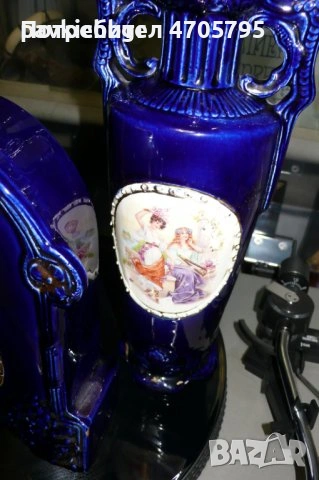 Комплект вази порцелан + работещ часовник порцелан