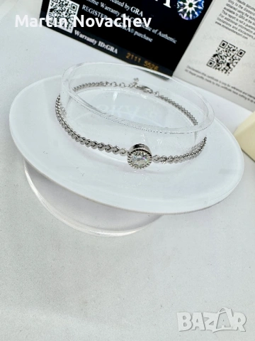 Сребърна гривна с мойсанит (Диамант) 0.5 карата, снимка 7 - Гривни - 53039715