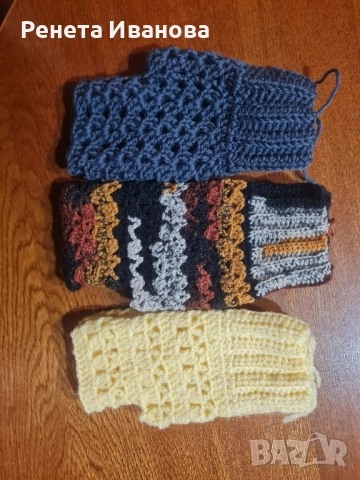 Ръчно плетени ръкавици без пръсти. , снимка 7 - Ръкавици - 51939817