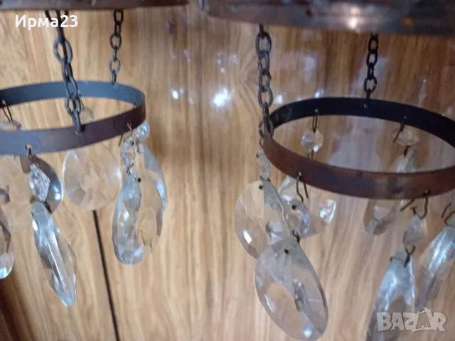 Антикварен комплект медни лампиони " корона", снимка 4 - Антикварни и старинни предмети - 50056713