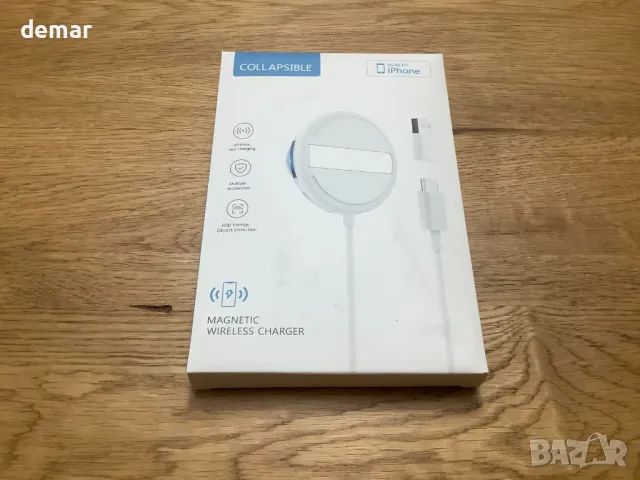 Комплект от 2 магнитни безжични зарядни устройства 15W Fast Mag-Safe със сгъваеми стойки, снимка 10 - Аксесоари за Apple - 50399307