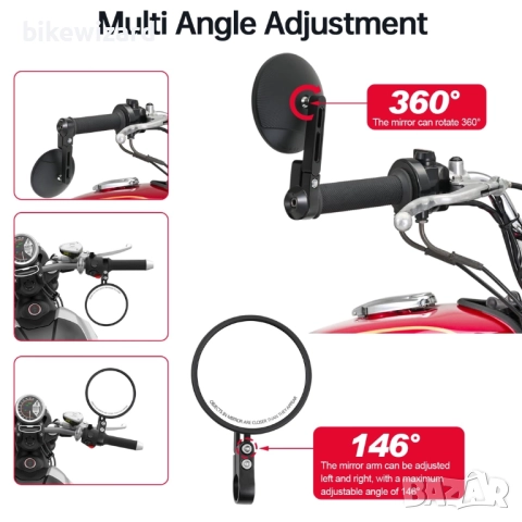 Огледала за мотоциклет 22-25.4 мм НОВИ, снимка 2 - Аксесоари и консумативи - 52250936