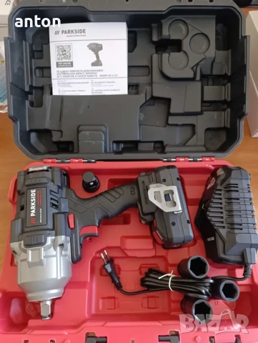 PARKSIDE PERFORMANCE ударен гайковерт парксайд пълен комплект батерия зарядно 20V 4Ah PASSP 20-Li C4