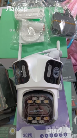 Тройна IP камера с WiFi приложение iCSee безжична камера 12MP, снимка 3 - IP камери - 50806447