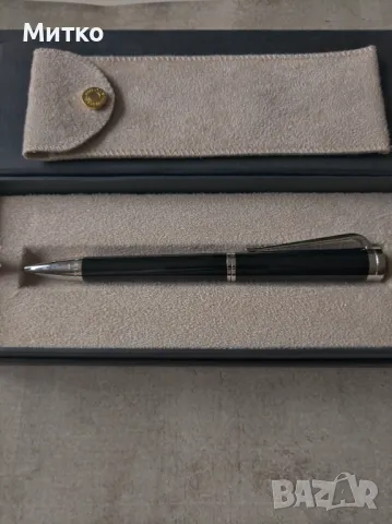 BVLGARI Ballpoint Pen Black & Silver , снимка 1 - Подаръци за мъже - 47048660