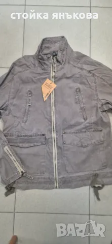 Тънко мъжко бежово яке от памучен плат, снимка 2 - Якета - 49747834