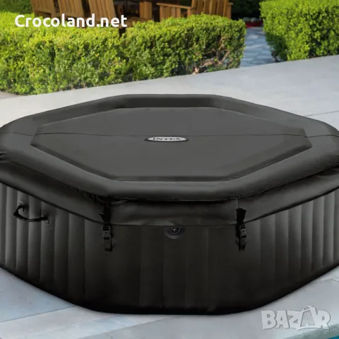 Надуваемо джакузи Intex PureSpa Bubble Deluxe, 4 места, 120 въздушни струи, тъмно сиво, снимка 8 - Басейни и аксесоари - 50084027