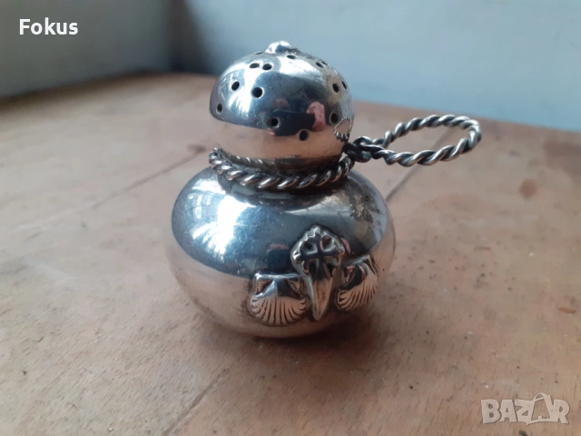 Посребрена малка солничка Alpaca