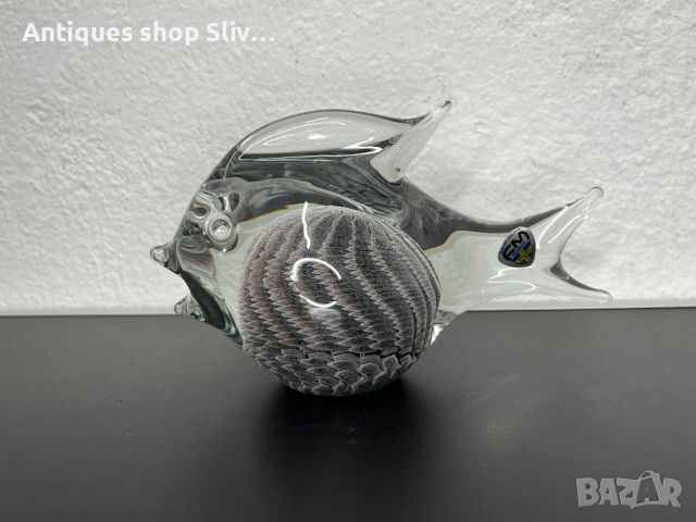 Кристална дизайнерска риба / преспапие. №5341, снимка 1 - Колекции - 45557522