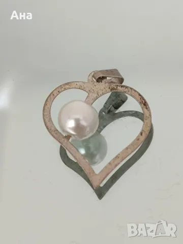 Красива сребърна висулка сърце , снимка 1