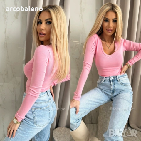 Дамска блуза с дълги ръкави, 9цвята , снимка 15 - Блузи с дълъг ръкав и пуловери - 53186687