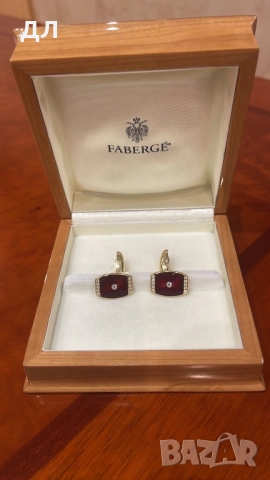 Златни мъжки маншети Фаберже с диаманти, снимка 3 - Други - 52681488