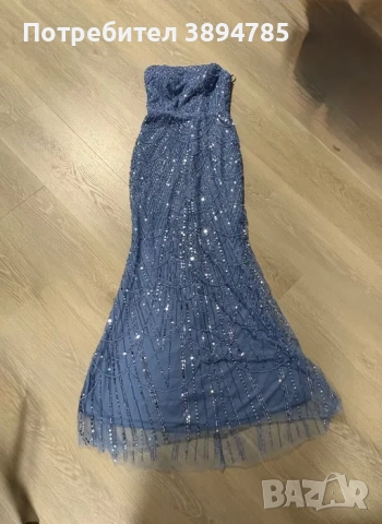 Бална Рокля- синкав син тон, снимка 3 - Рокли - 52466068