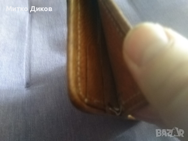 Малко портфейлче за пари и стотинки естествена кожа 95х85мм, снимка 3 - Портфейли, портмонета - 44943567