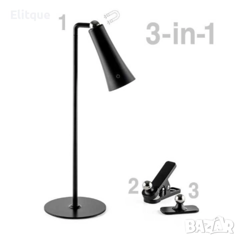 LED магнитна лампа Flexy, 3v1, 3W, 4000К, Бяла, черна, снимка 8 - Други - 52853740