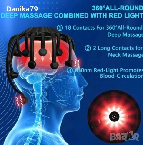 Интелигентен масажор за скалп и врат, снимка 2 - Масажори - 52337524
