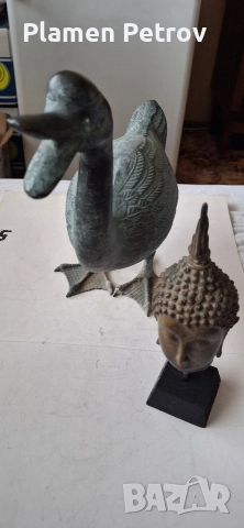 Стара бронзова патица и Буда, снимка 18 - Антикварни и старинни предмети - 47813418