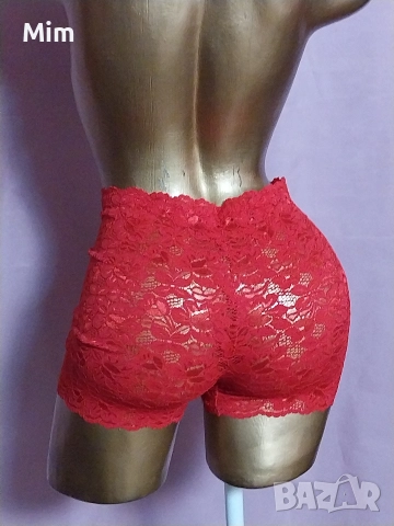 М Червени дантелени панталонки/ боксер/, снимка 5 - Бельо - 52933725
