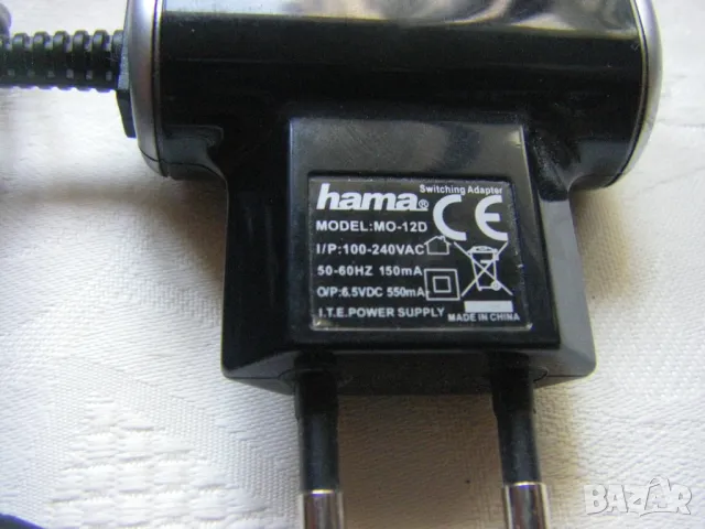 Адаптор HAMA MO-12D /АС 100V-240V/DC 6.5V, 550mA със светодиодна индикация и жак 2мм , снимка 4 - Друга електроника - 47387345