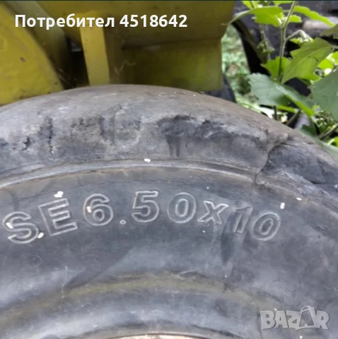 Бандажни гуми с джанти от мотокар Кларк Clark 6.50 x 10 и 7.00 - 12, снимка 6 - Гуми и джанти - 51947370