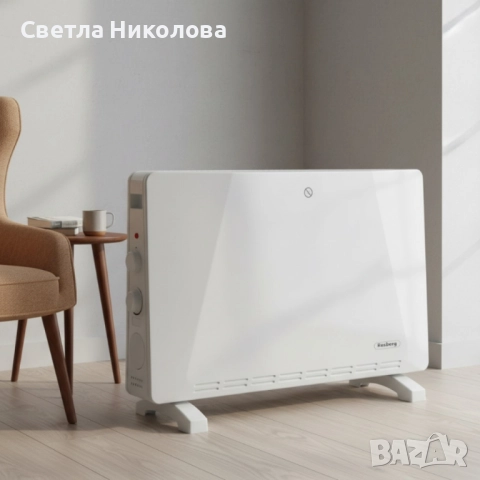 Конвекторен отоплител Rosberg – 2500W, 3 степени, защита от прегряване (бял или черен)