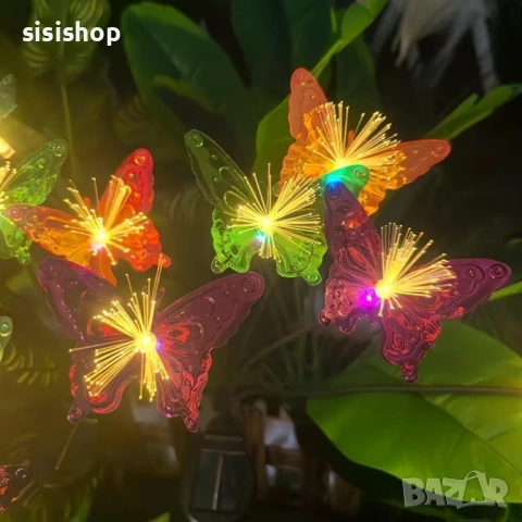 Декоративни соларни лампи с пеперуди – Водоустойчиви RGB цветове, идеални за цветни лехи и алеи 4986, снимка 2 - Декорация за дома - 54070683
