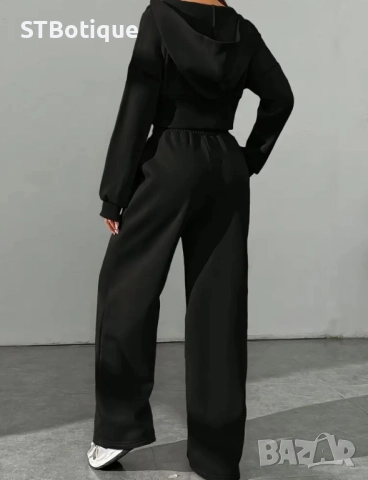 🌸 Дамски Елегантен Комплект с Цип – Суитшърт и Панталони | STBoutique 🌸, снимка 6 - Спортни екипи - 51952450