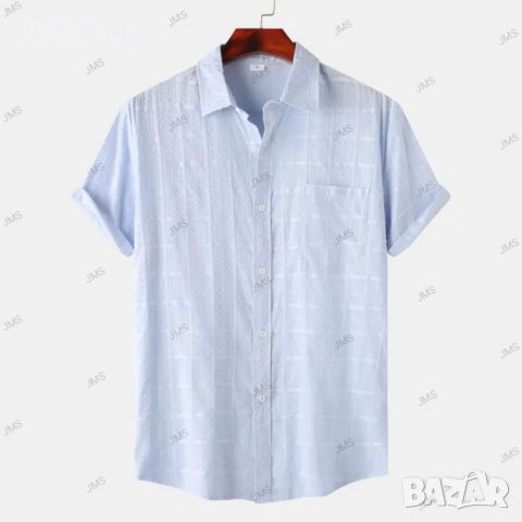 Мъжка широка ежедневна риза с къс ръкав, 4цвята , снимка 2 - Ризи - 46003615