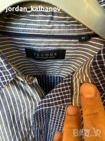 Мъжка естравагантна риза Velour само за 5лв., снимка 2 - Ризи - 45817493