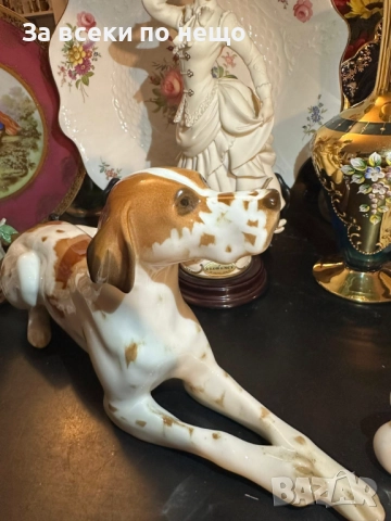 Lomonosov USSR Circa 1950 porcelain English Pointer dog - изящен и огромен сетер Код P1681, снимка 5 - Антикварни и старинни предмети - 52941748