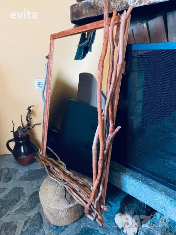 Артистично огледало с клонки – ръчна изработка, снимка 11 - Огледала - 35865961