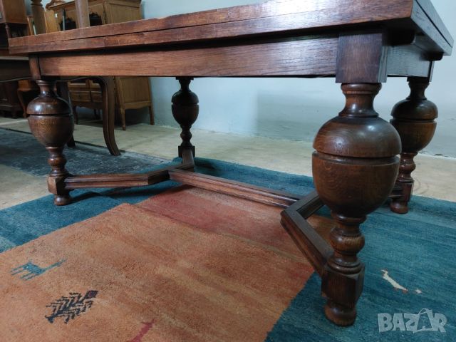 Антична разтегателена дъбова маса в стил Jacobean, снимка 4 - Маси - 46024214