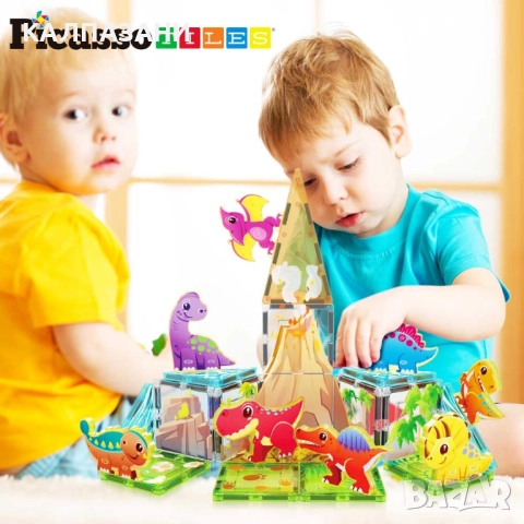 Picasso STEAM Магнитен конструктор Динозаври 26 части PTQ23, снимка 6 - Конструктори - 52090148