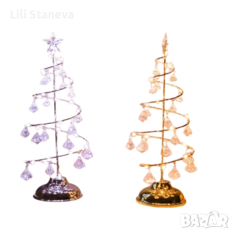 Акумулаторна нощна лампа LED нощна лампа коледна елха с ефект от диаманти., снимка 8 - Декорация за дома - 52597263