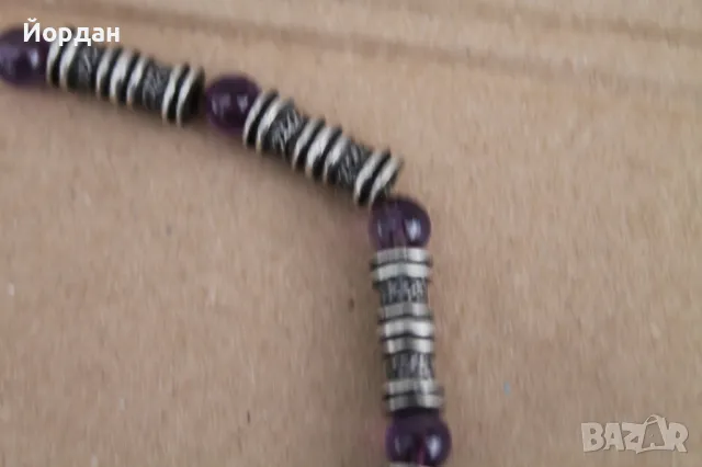 Дамско сребърно колие с аметист , снимка 4 - Други ценни предмети - 49798215