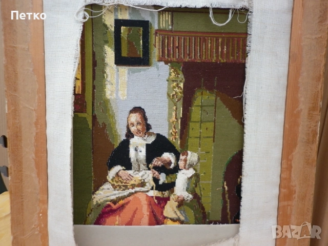 Голям  автентичен  гоблен, снимка 12 - Антикварни и старинни предмети - 53148414