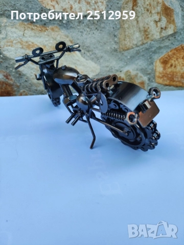 метален мотоциклет, ръчно изработен , снимка 6 - Декорация за дома - 51620266