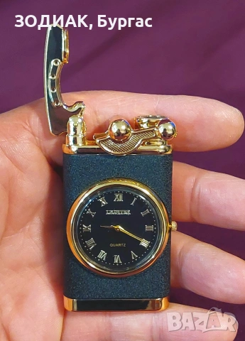 НОВА Газова Запалка с Часовник, снимка 3 - Запалки - 40049147