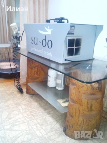 Арт маса, масивен дъб и стъкло, снимка 2 - Маси - 51068635