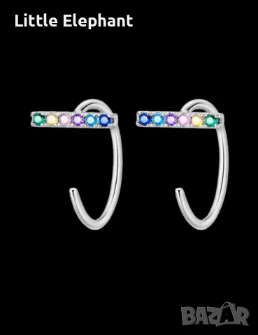 Pre order Сребърни обеци Luminous luxery jewelry,coloured/нови