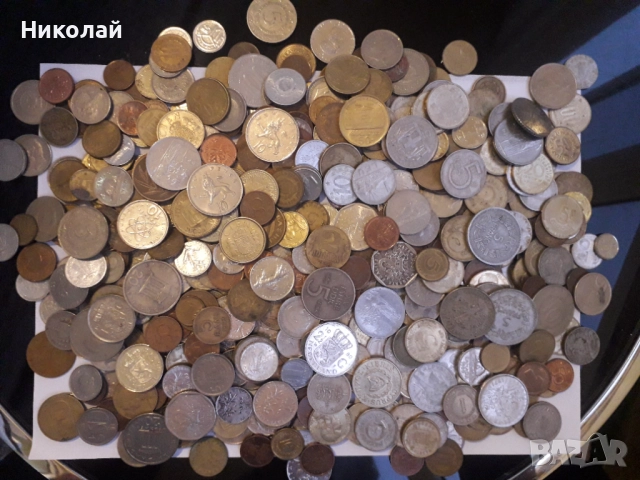 лот от 500 броя чужбински монети. НЯМА ЕВРОЦЕНТОВЕ!