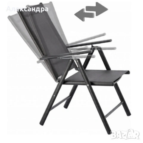 Сгъваем стоманен стол с регулиране на облегалката - издръжливост и елегантен дизайн, снимка 12 - Градински мебели, декорация  - 53833307