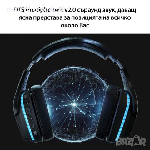 Слушалки Logitech G935 , безжични, микрофон, гейминг, 7.1 - чисто нови, снимка 3 - Слушалки и портативни колонки - 45631854