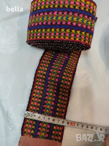Автентичен тъкан пояс (за народна носия), снимка 5 - Антикварни и старинни предмети - 53643578